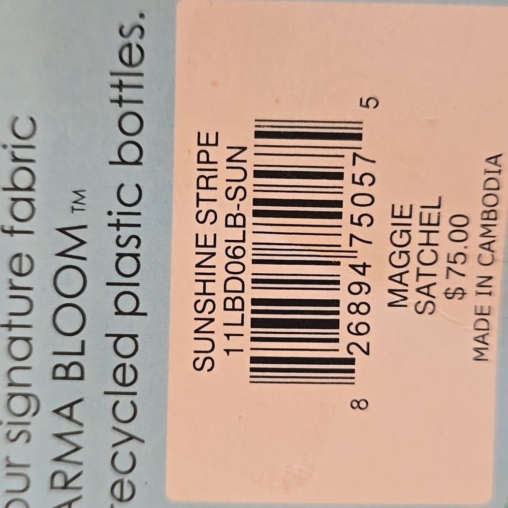 Brand  New Lily Bloom Striped "The Maggie Satchel" NEW Retail 75 - Picture 6 of 6